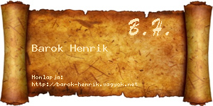 Barok Henrik névjegykártya