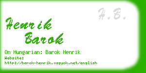 henrik barok business card